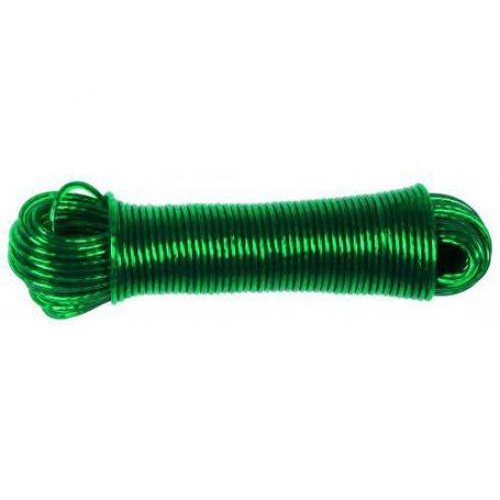 Madeja de cuerda forrada Verde con cable de acero 4mm 15mts HCS