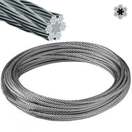 Cable acero galvanizado ø4mm 6x7+1 rollo 15m Cursol