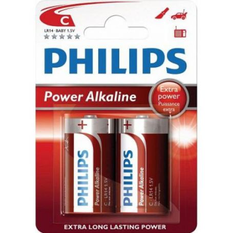 LR14 - Alkali - Batterie Power Alkaline Philips (2 Einheiten)