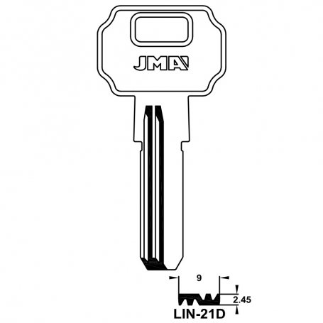 Lin21d Messing Sicherheitsschlüssel (Beutel 10 Einheiten) jma