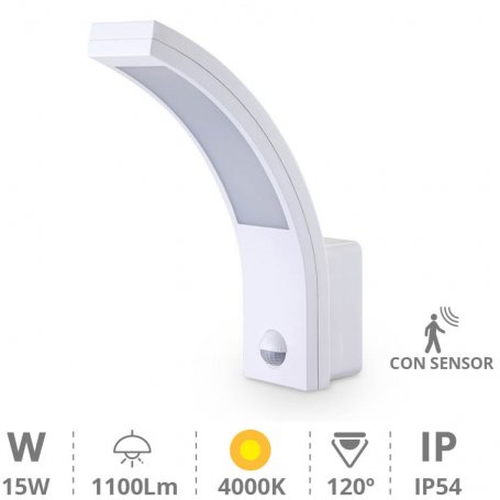 LED Wandleuchte Sensor 15W 4000K 1100lm Weiß Havasu GSC-Evolution