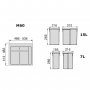 Recycling-Behälter 15L + 7L 7L + + base 600mm Kücheneinheit Anthrazitgrau Emuca
