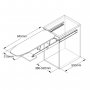 Tabelle abnehmbaren Stahl weiße Tafel 945mm Emuca