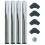 Spieltisch 4 Beine Ø60mm für Satin-Nickel-Stahl einstellbar 710-730mm Emuca