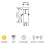 Oberflächenfokus LED 28W 2600lm 4000K Weiß GSC-Evolution