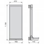 Teleskopier für 1130 x 415mm Schrank Absenkautomatik farbigen Aluminium-Moka Emuca