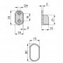 Set bestehend aus 2 Schrank Stangen aus verchromtem Stahl oval 30x15mm 950mm Emuca