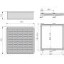 Kit Metallschubladenführungen und verstellbaren Rahmenmodul 800 mm Stahl und Aluminium gefärbt moka Emuca