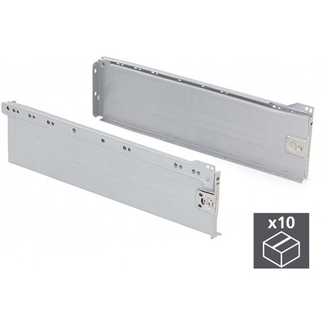 Kit 10 Ultrabox Küchenschubladen Höhe 150 mm Tiefe 350 mm Stahl grau metallic Emuca