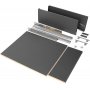 Kit Schublade Vertex Küche oder Bad 500mm Höhe 178mm 450mm Modul für Stahl anthrazit Emuca
