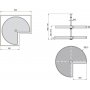 Spiel Tabletts Drehküchenschrank Modul 270 900mm Kunststoff und Aluminium grau Emuca