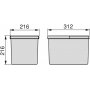 Container Küchenschublade Höhe 216mm Anthrazit 12L Emuca