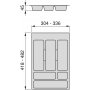 Cubertero für Küchenschublade 400mm grau Kunststoff-Universalmodul Emuca