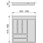 Cubertero für Küchenschublade 500mm grau Kunststoff-Universalmodul Emuca