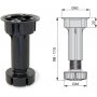 Kit 10x4 Stellfuß Basen für verstellbare Möbel vormontiert schwarzen Kunststoff 98-115mm Emuca