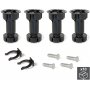 Kit 10x4 Stellfuß Basen für verstellbare Möbel vormontiert schwarzen Kunststoff 98-115mm Emuca