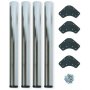 Spieltisch mit 4 Beinen für verstellbare 830-850mm Ø60mm Satin-Nickel-Stahl Emuca