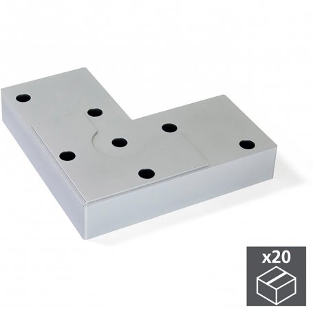 Möbelfuß Höhe 12mm metallisierte Kunststoff grau 20 Einheiten Emuca
