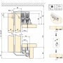 Schiebesystem Schrank 2 Raum hing Türen 19-20 mm dicke Aluminium eloxiert Profile Emuca