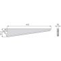 Unterstützung für Holz- oder Glasregal Profil paso 32mm 470mm weiß Stahl Emuca