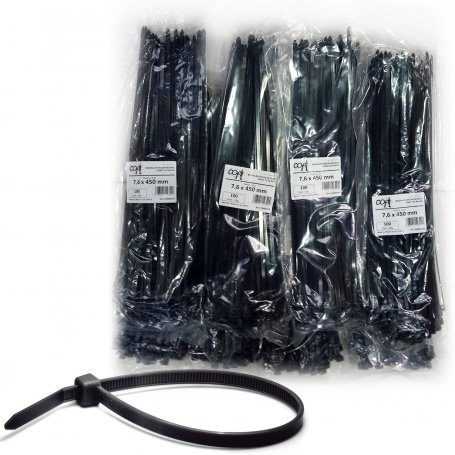 450x7.6 schwarz Nylon Zahnflansch 8 Beutel von 100 Einheiten / bag Kabra