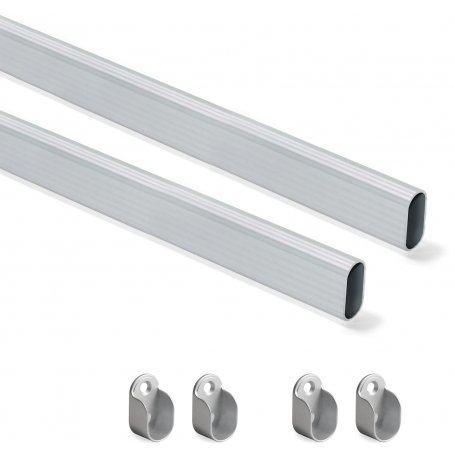 Kit bar Schrank 30x15mm eloxiertem Aluminium 750mm Emuca