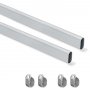 Kit bar Schrank 30x15mm eloxiertem Aluminium 750mm Emuca