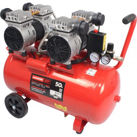 Silent-Luftkompressor 2 Motoren 4 Köpfe 4TE 50L Mader Power Tools