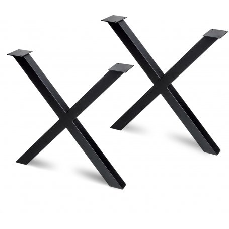 Kreuz zweibeiniges Kreuz Tischhöhe 695mm schwarz lackierte Emuca