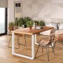 Zweibeiniger rechteckiger Tisch Platz für Breite 600mm weiß lackiert