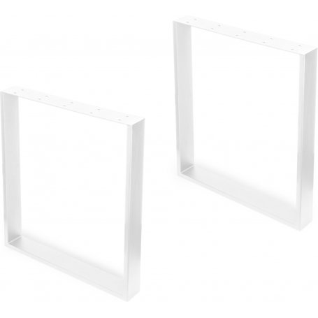 Zweibeiniger rechteckiger Tisch Platz für Breite 600mm weiß lackiert