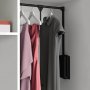 Folding Kleiderbügel für Kleiderschrank 600-830mm einstellbar bis 12kg schwarz lackiertem Stahl Emuca