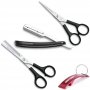 Friseurschere Pack 2 Relax 6 „geschnitten und Carve + 20cm Messer Barbier schwarz 3 Claveles