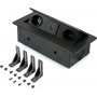 Steckdosenleiste 2 Atome Lite Desktop-USB-Stecker EU + 1 A + 1 USB C 265x120mm schwarz Emuca
