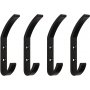 4 Nelson schwarz lackierte Aluminium-Wandhaken Emuca