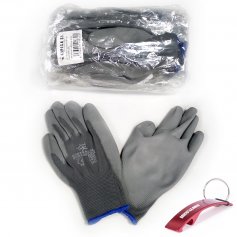 12 Paar Polyurethan-Handschuhe mit dunklem Nylonrücken Gr. 8 Cipisa