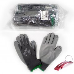 12 Paar Polyurethan-Handschuhe mit dunklem Nylonrücken Gr. 9 Cipisa