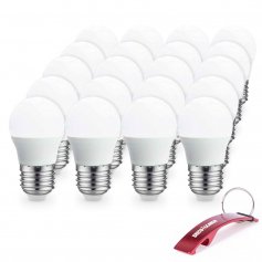 Menge von 20 kugelförmigen LED-Lampen E27 5W 3000K GSC Evolution