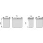 Küchenschubladenbehälter recyceln Höhe 266 1x15 + 2x7 Kunststoff anthrazitgrau Emuca