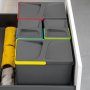 Recycling-Küchenschubladenbehälter Höhe 216 1x12 + 2x6 Kunststoff anthrazitgrau Emuca