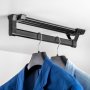 Keeper abnehmbarer Kleiderbügel für Garderobe 350mm schwarz lackiertes Aluminium Emuca