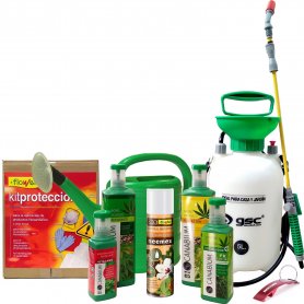 Pack 4 Produkte Canabium für Cannabis + Spray Spray Insektizid 500ml + 5L + 5L + Dusche Kit Schutz wächst