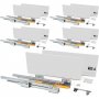 Set mit 5 Sets für Concept Küchenschubladen Höhe 138 mm Tiefe 400 mm Absenkautomatik Stahl weiß Emuca