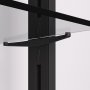 Zero-Bügel-Set für eine Ablage aus strukturiertem schwarzem Zamakglas Emuca