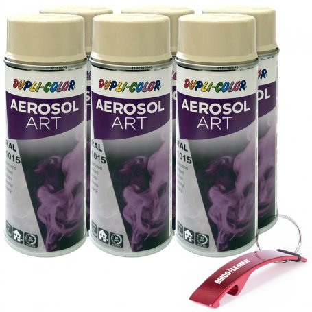 Dupli Color Spray Aerosol-Farben-Kunst RAL 1015 Hellelfenbein Glanz Abdeckung 6 Dosen 400ml