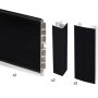Kit Sockelleisten für Küche Plasline 2 Stangen 2,35 m Höhe 100 mm mit schwarzem Kunststoff-Verbindungszubehör Emuca