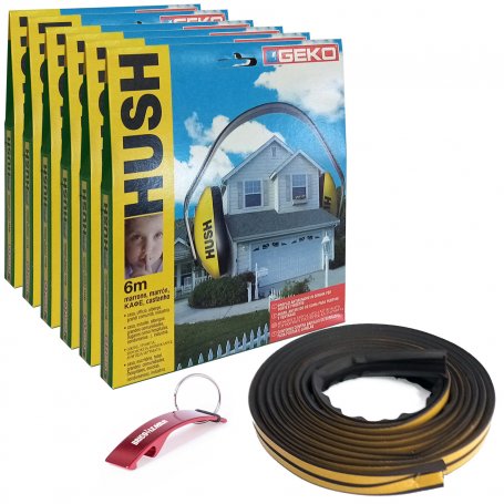 Set mit 6 klebenden Anti-Lärm-Gummiprofilen für Türen und Fenster 6m / und braun Geko