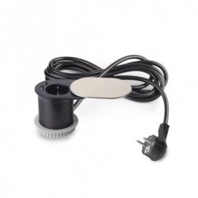 Multiconector Vertikal Flat 60mm 1 Schuko 1 USB-A 1 USB-C tapa deslizante - Emuca