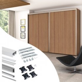 Kit Herrajes para Armario con 2 Puertas Correderas y Cierre Suave Placard 81 Sharp - Emuca