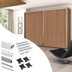 Kit Herrajes para Armario con 2 Puertas Correderas y Cierre Suave Placard 81 Deep - Emuca